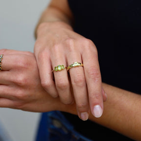 Vintage Triple Peridot ring