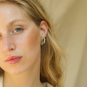 Moonstone Pavé Hoops